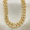 Oro Laminado Basic Necklace, Gold Filled Style with White Micro Pave, Polished, Golden Finish, 03.284.0015.24