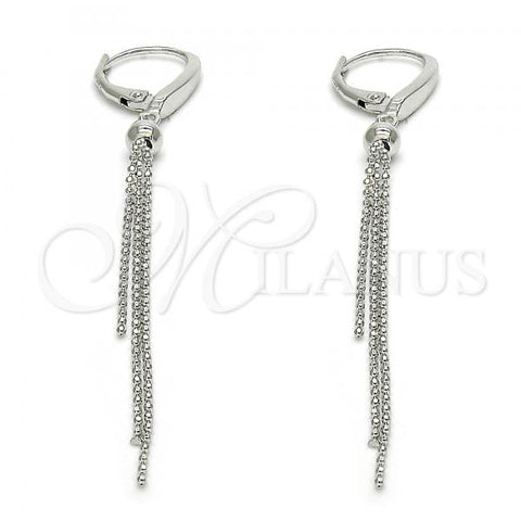 Sterling Silver Long Earring, Polished, Rhodium Finish, 02.186.0164.1