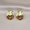 Oro Laminado Stud Earring, Gold Filled Style Chunky Design, Polished, Golden Finish, 02.341.0163