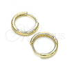 Oro Laminado Huggie Hoop, Gold Filled Style Polished, Golden Finish, 02.156.0564.15