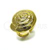 Oro Laminado Elegant Ring, Gold Filled Style Snail Design, Polished, Golden Finish, 01.282.0002