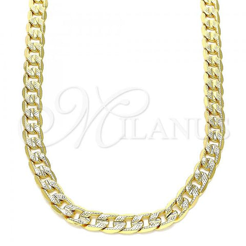 Oro Laminado Basic Necklace, Gold Filled Style Curb Design, Polished, Golden Finish, 04.213.0164.24