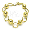 Oro Laminado Fancy Bracelet, Gold Filled Style Chunky Design, Polished, Golden Finish, 03.331.0233.09