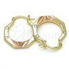 Oro Laminado Small Hoop, Gold Filled Style Diamond Cutting Finish, Tricolor, 02.102.0055.25