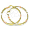 Oro Laminado Extra Large Hoop, Gold Filled Style Matte Finish, Tricolor, 02.170.0232.1.70
