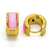 Stainless Steel Huggie Hoop, with Ruby Opal, Polished, Golden Finish, 02.230.0009.19