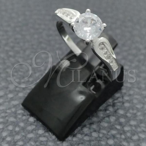 Sterling Silver Wedding Ring, with White Cubic Zirconia, Polished, Silver Finish, 01.398.0010.06