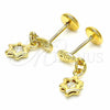 Oro Laminado Stud Earring, Gold Filled Style Star Design, Polished, Golden Finish, 02.09.0164