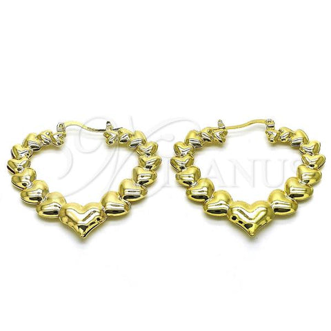 Oro Laminado Large Hoop, Gold Filled Style Chunky Design, Polished, Golden Finish, 02.170.0430.50