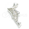 Sterling Silver Fancy Pendant, Dolphin Design, Polished,, 05.398.0051