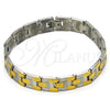 Stainless Steel Solid Bracelet, Polished, Two Tone, 03.114.0384.3.09