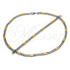Stainless Steel Necklace and Bracelet, Polished, Two Tone, 06.363.0015.1