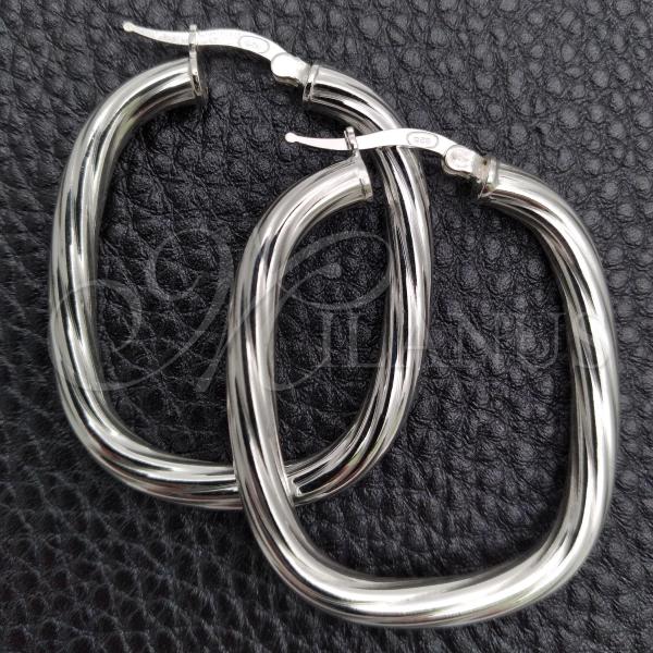 Sterling Silver Medium Hoop, Diamond Cutting Finish, Silver Finish, 02.389.0159.30
