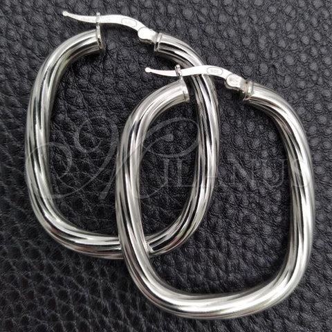 Sterling Silver Medium Hoop, Diamond Cutting Finish, Silver Finish, 02.389.0159.30
