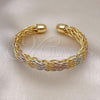 Oro Laminado Individual Bangle, Gold Filled Style Polished, Tricolor, 07.170.0005