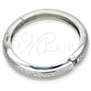 Rhodium Plated Individual Bangle, with White Crystal, Polished, Rhodium Finish, 07.252.0063.1.04 (08 MM Thickness, Size 4 - 2.25 Diameter)