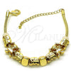 Oro Laminado Fancy Bracelet, Gold Filled Style Elephant and Little Girl Design, Polished, Golden Finish, 03.63.2264.07
