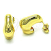 Oro Laminado Stud Earring, Gold Filled Style Chunky Design, Polished, Golden Finish, 02.163.0227