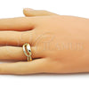 Oro Laminado Elegant Ring, Gold Filled Style Shell Design, Polished, Golden Finish, 01.341.0170