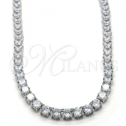 Rhodium Plated Fancy Necklace, with White Cubic Zirconia, Polished, Rhodium Finish, 04.284.0005.1.18