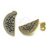 Oro Laminado Stud Earring, Gold Filled Style with Multicolor Micro Pave, Polished, Golden Finish, 02.353.0003