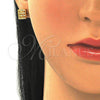 Oro Laminado Stud Earring, Gold Filled Style with White Cubic Zirconia, Polished, Golden Finish, 02.344.0027