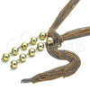 Oro Laminado Fancy Necklace, Gold Filled Style Ball Design, Polished, Two Tone, 04.321.0030.1.32