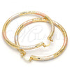 Oro Laminado Large Hoop, Gold Filled Style Hollow Design, Diamond Cutting Finish, Tricolor, 02.170.0109.1.60