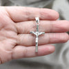 Sterling Silver Religious Pendant, Crucifix Design, Polished, Silver Finish, 05.395.0007