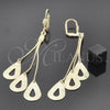 Oro Laminado Long Earring, Gold Filled Style Teardrop Design, Golden Finish, 5.083.009