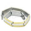 Stainless Steel Solid Bracelet, Polished, Two Tone, 03.114.0371.09