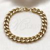 Stainless Steel Basic Bracelet, Miami Cuban Design, Polished, Golden Finish, 03.435.0001.09