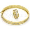 Oro Laminado Set Bangle, Gold Filled Style Diamond Cutting Finish, Two Tone, 13.99.0004.05.09 (09 MM Thickness, Size 9)