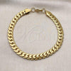 Stainless Steel Basic Bracelet, Curb Design, Polished, Golden Finish, 03.278.0015.1.09