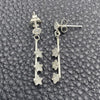 Sterling Silver Long Earring, with White Cubic Zirconia, Polished, Silver Finish, 02.401.0066