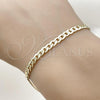 Oro Laminado Basic Bracelet, Gold Filled Style Concave Cuban Design, Polished, Golden Finish, 04.213.0356.09