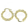 Oro Laminado Medium Hoop, Gold Filled Style Chunky and Hollow Design, Polished, Golden Finish, 5.148.006.1.30