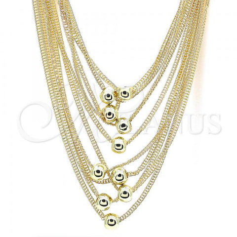 Oro Laminado Fancy Necklace, Gold Filled Style Polished, Golden Finish, 04.321.0003.24