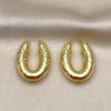 Oro Laminado Earcuff Earring, Gold Filled Style Chunky Design, Polished, Golden Finish, 02.368.0105.25