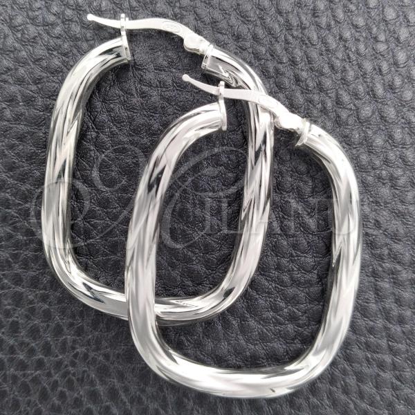 Sterling Silver Medium Hoop, Diamond Cutting Finish, Silver Finish, 02.389.0151.30