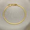 Oro Laminado Basic Bracelet, Gold Filled Style Herringbone Design, Polished, Golden Finish, 03.02.0083.1.07
