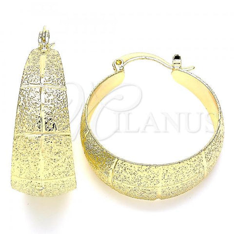 Oro Laminado Medium Hoop, Gold Filled Style Matte Finish, Golden Finish, 02.170.0332.30