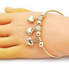 Oro Laminado Individual Bangle, Gold Filled Style Heart Design, Polished, Golden Finish, 07.93.0015