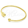 Stainless Steel Individual Bangle, Elephant Design, Polished, Golden Finish, 07.265.0011 (03 MM Thickness, One size fits all)