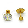 Stainless Steel Stud Earring, with Apple Green Crystal, Polished, Golden Finish, 02.271.0007.1