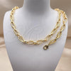 Oro Laminado Necklace and Bracelet, Gold Filled Style Polished, Golden Finish, 06.415.0003