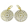 Oro Laminado Dangle Earring, Gold Filled Style Golden Finish, 5.078.001
