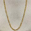 Oro Laminado Basic Necklace, Gold Filled Style Figaro Design, Polished, Golden Finish, 04.58.0004.22