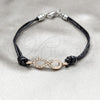 Stainless Steel Fancy Bracelet, Infinite Design, with White Crystal, Polished, Rose Gold Finish, 03.63.22131.07