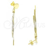 Sterling Silver Long Earring, Polished, Golden Finish, 02.186.0205.1